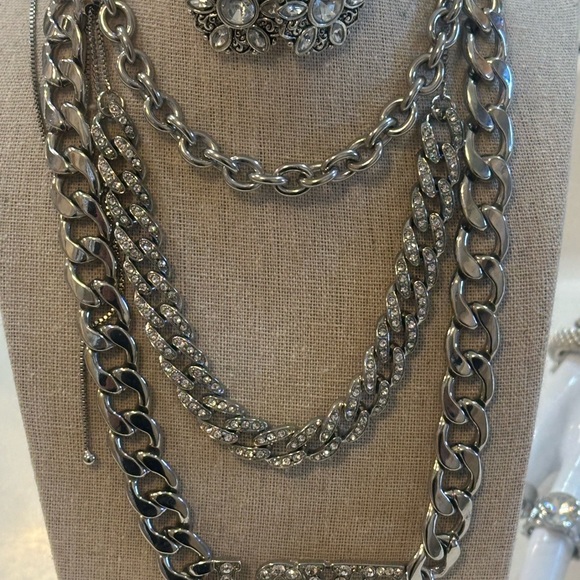 🔥 Statement Bundle | 5x5x5 Mix of Chain Rhinestone Pearl Set - Picture 3 of 11